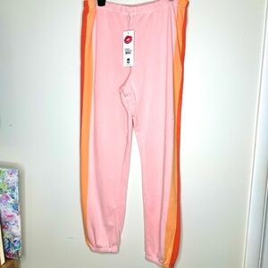 New Wildfox Hot Dang Easy Sweats Women’s Gossamer Pink Pants Sweatpants Cotton